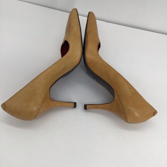 Bronx Women’s Stiletto Leather Heel Pump Business Casual Carmel Size 38.5=8.5 US - Picture 5 of 10